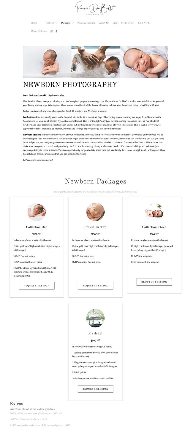 Sito web del portfolio fotografico di Pierre De Bellot