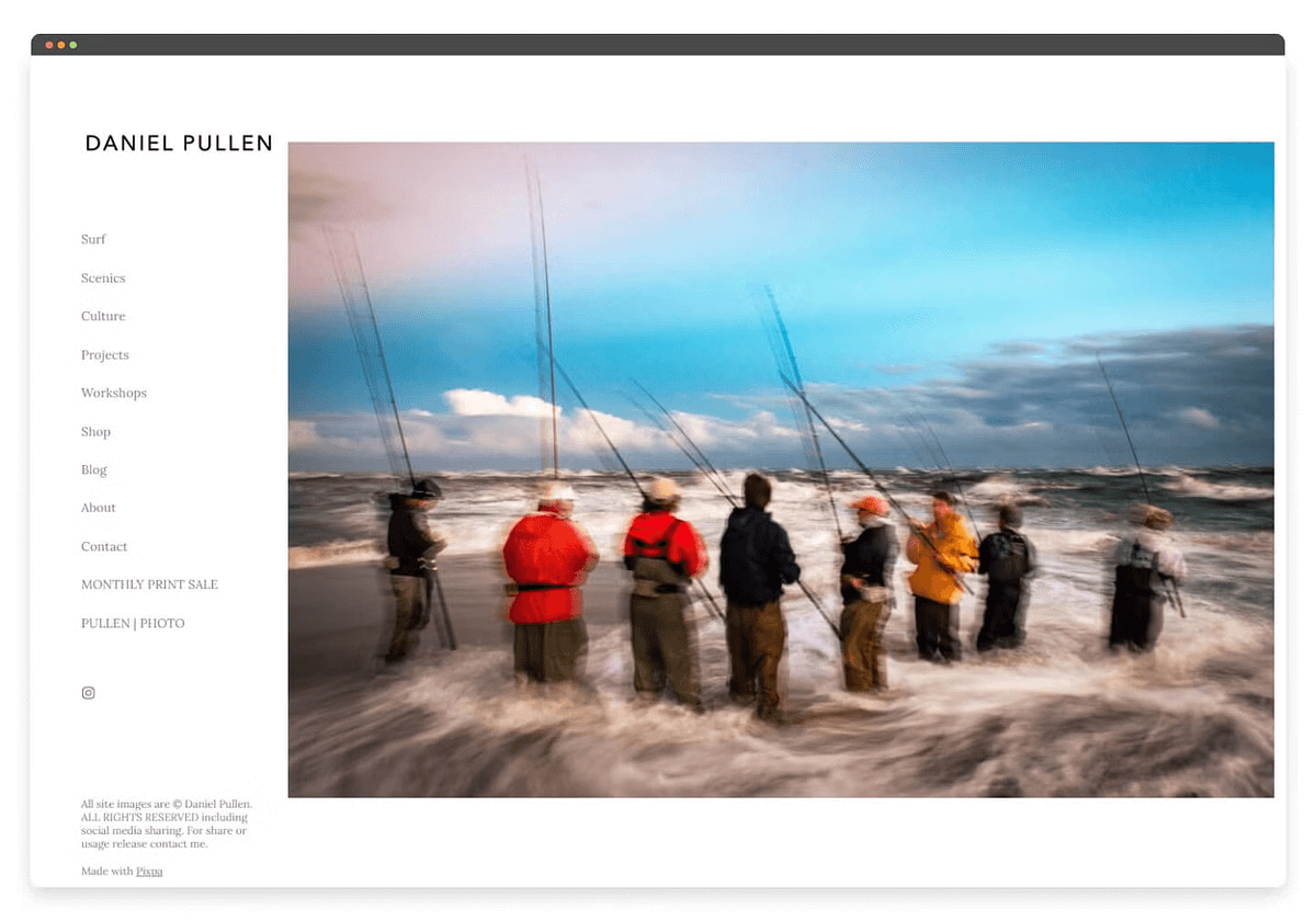 Daniel Pullen Pixpa site web portfolio