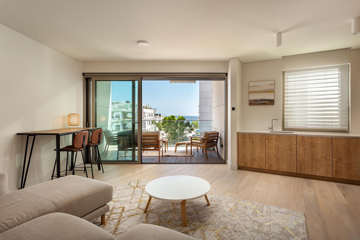 Fotografia imobili&aacute;ria de T1 de luxo com vista mar no Atlantic 