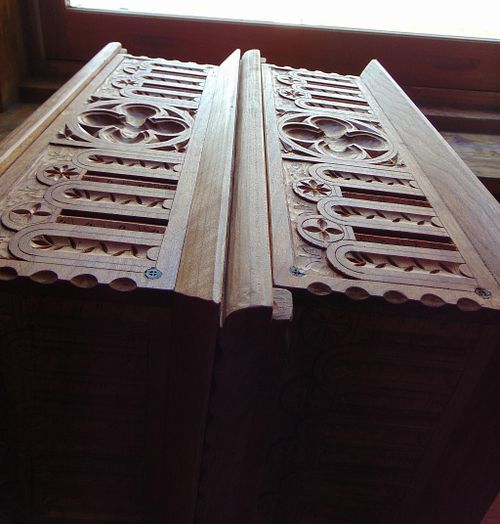 both carved boxes next to each other in beautiful raking light