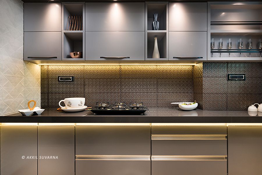 Modern and Minimal Kitchen Interior design by Interior Photographer Akkil Suvarna