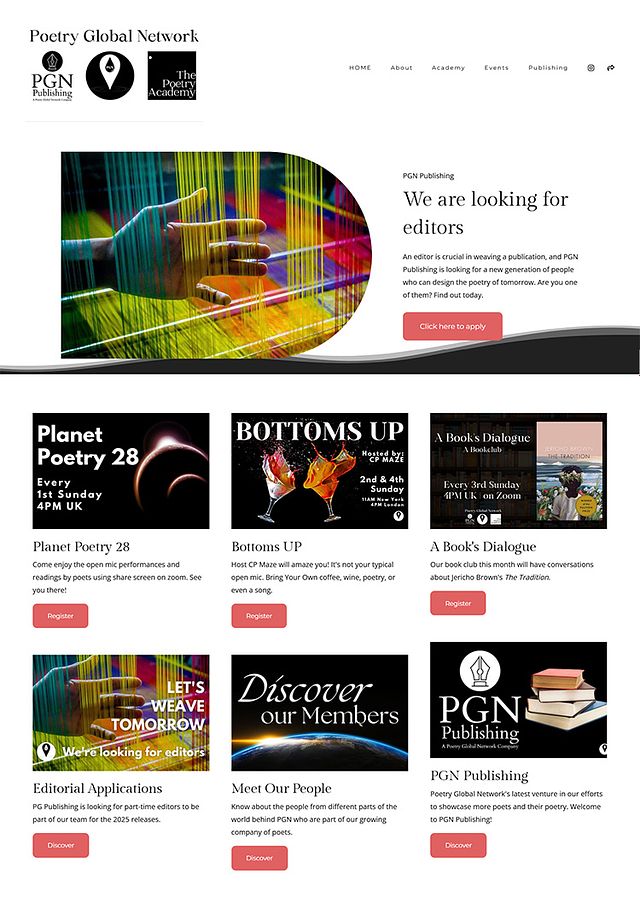 Poetry Global Network Portfolio Website Examples