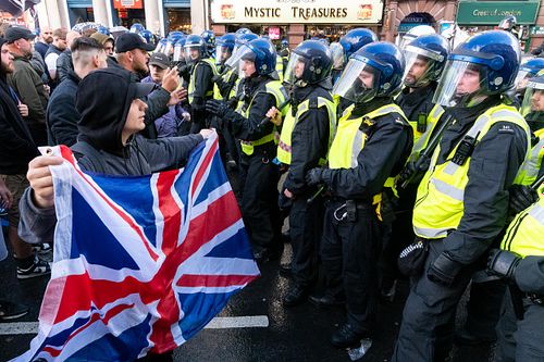 Violent clashes at “Unite the Kingdom” march, London, UK