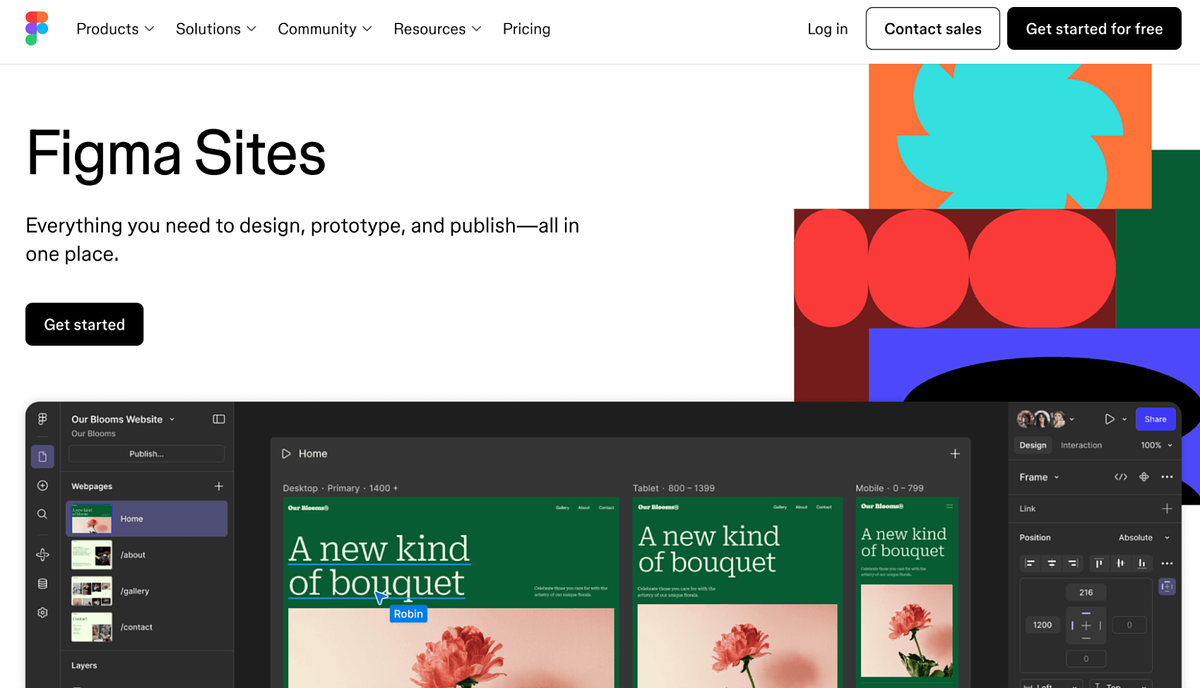Figma homepage screenshot