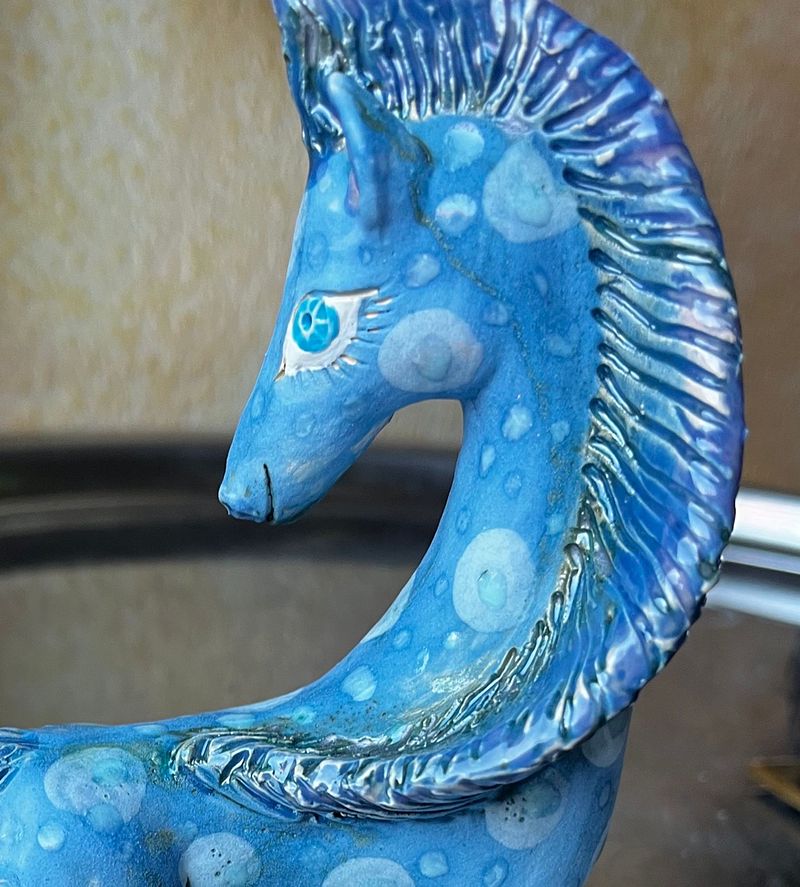 A Dappled Blue Horse, Original mini-sculpture