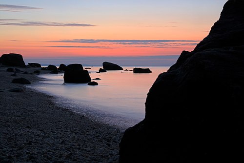 Water's edge after dusk.